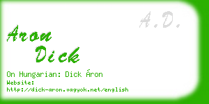 aron dick business card